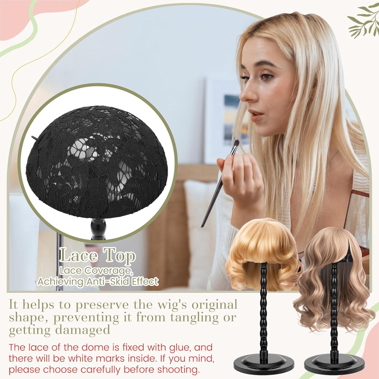 Soporte para Pelucas Geelin - 4 Piezas Antideslizantes 35.1 cm Negro