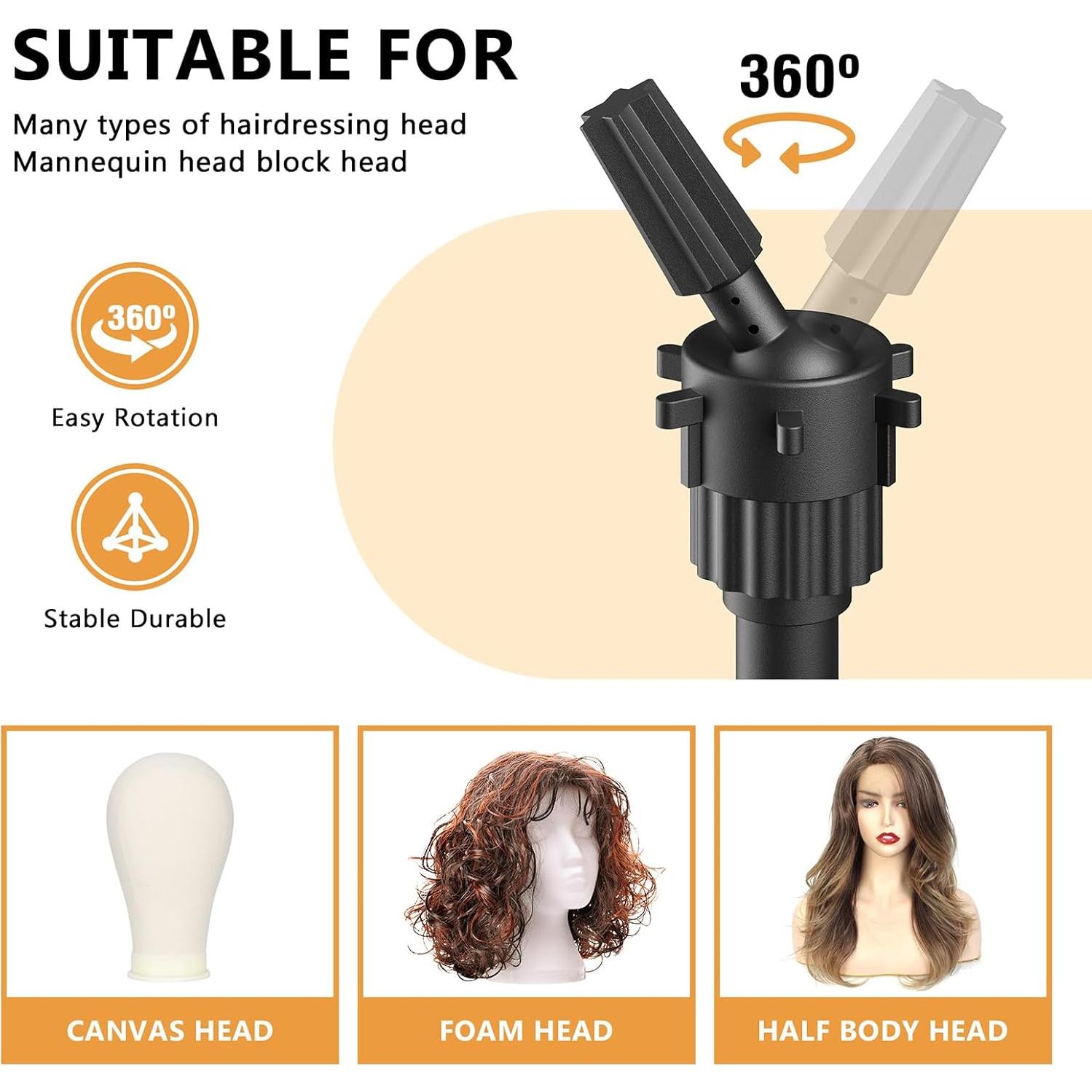 Soporte para Cabeza de Peluca Ajustable Retbtnm con Accesorios