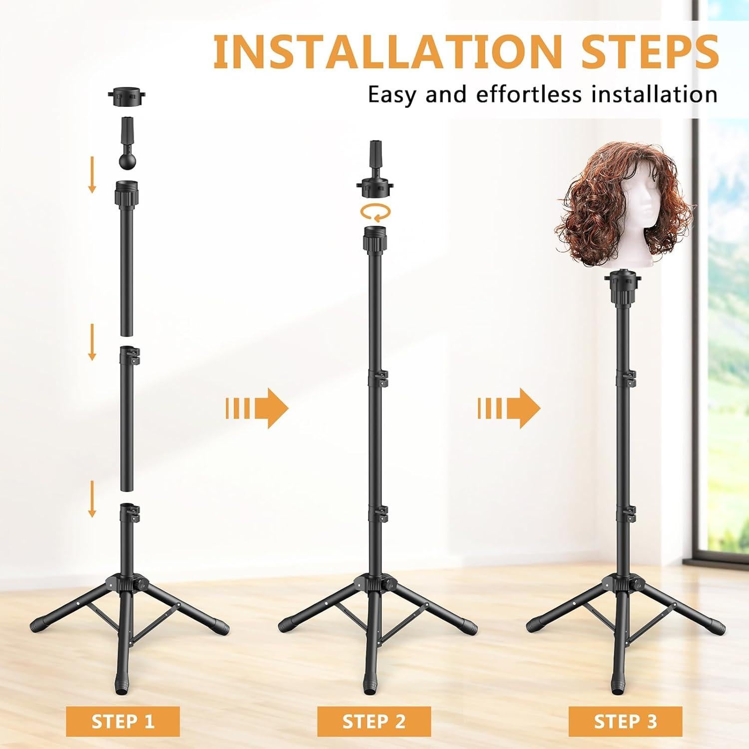 Soporte para Cabeza de Peluca Ajustable Retbtnm con Accesorios