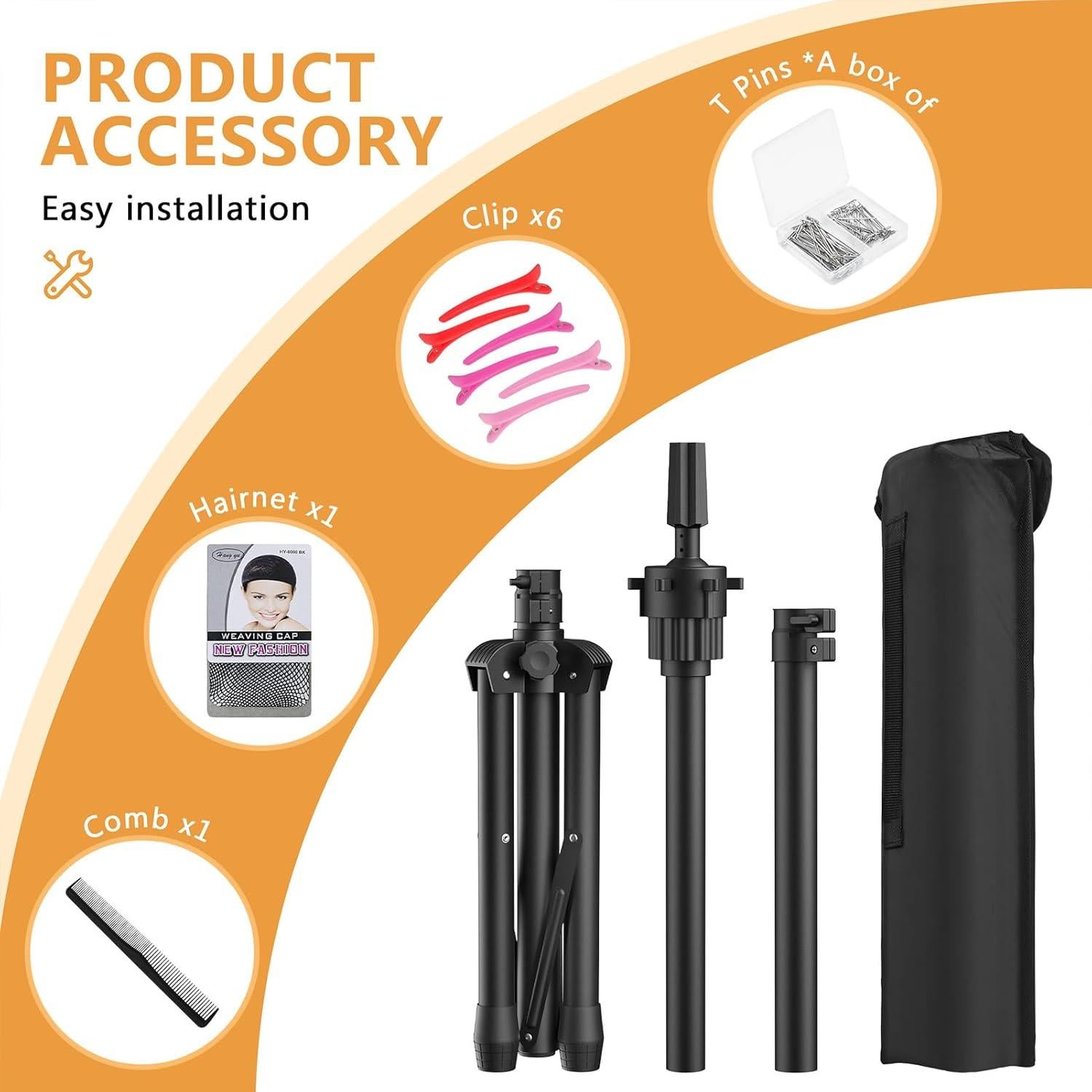 Soporte para Cabeza de Peluca Ajustable Retbtnm con Accesorios