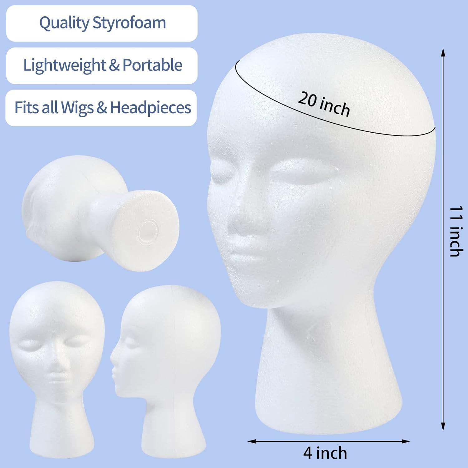 Cabeza de Maniquí de Espuma 3 Piezas GliSun 50 cm Blanca