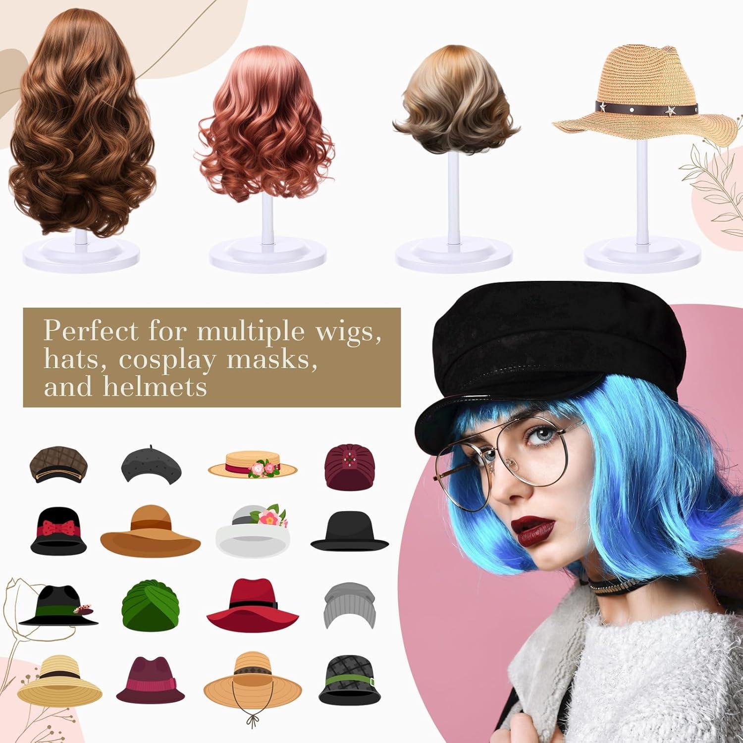 Soporte para Pelucas Geelin 4 Piezas Altura Ajustable Blanco