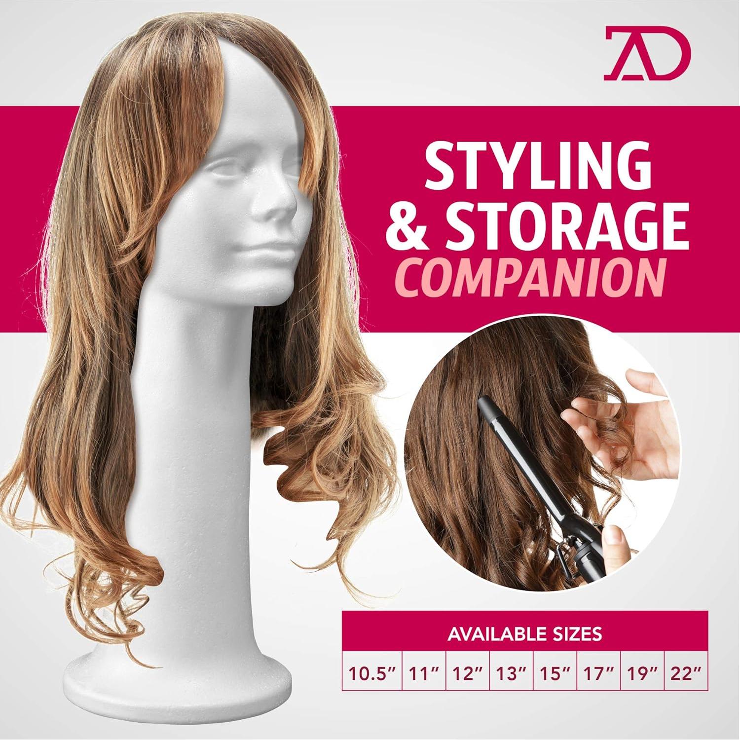 Cabeza de Maniquí para Peluca Adolfo Designs 38.1 cm - Grande