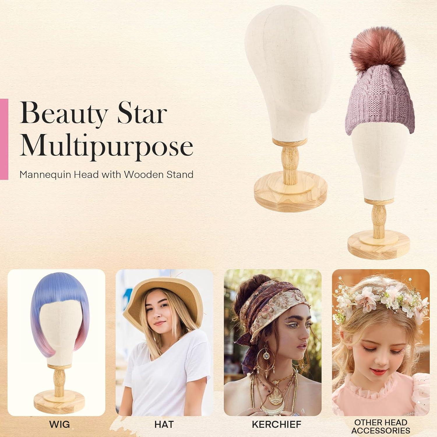 Soporte para Pelucas Beauty Star, Cabeza de Maniquí 56 cm