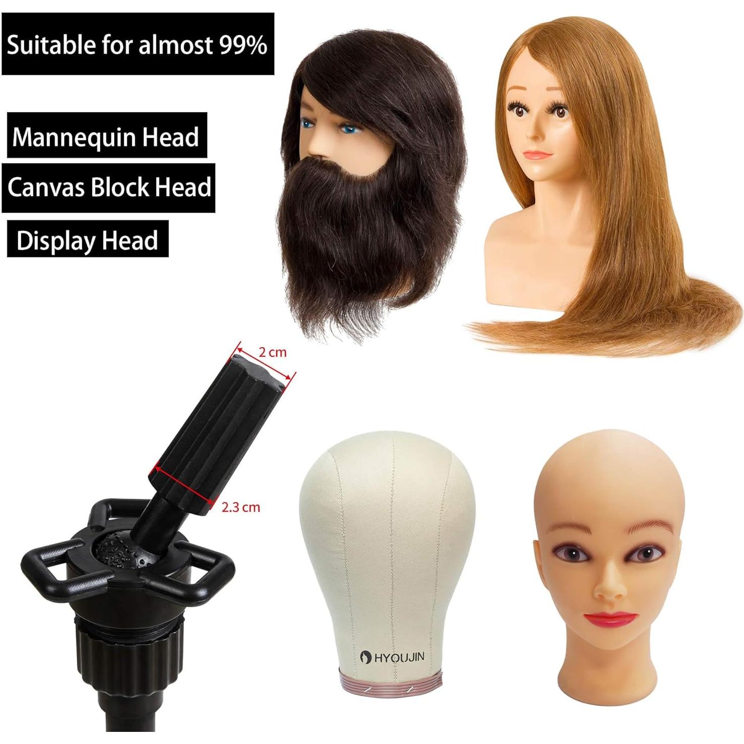 Soporte de Tripode para Cabeza de Peluca HYOUJIN Ajustable 90-133 cm Negro