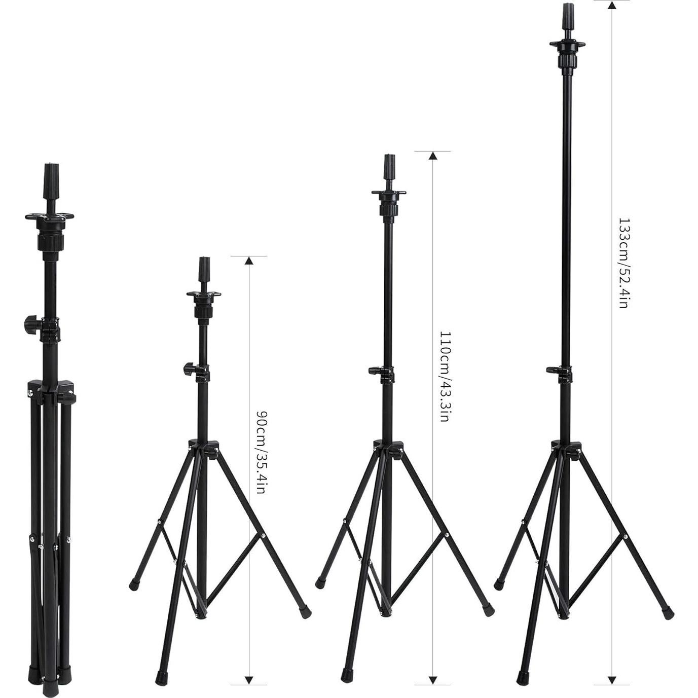 Soporte de Tripode para Cabeza de Peluca HYOUJIN Ajustable 90-133 cm Negro