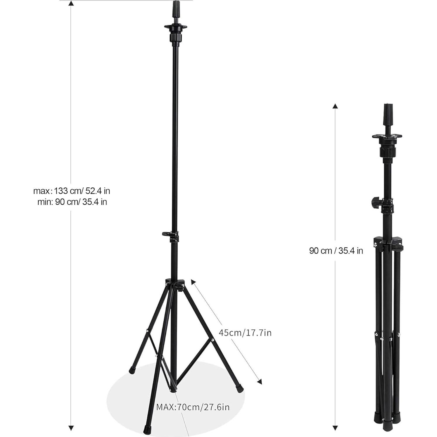 Soporte de Tripode para Cabeza de Peluca HYOUJIN Ajustable 90-133 cm Negro