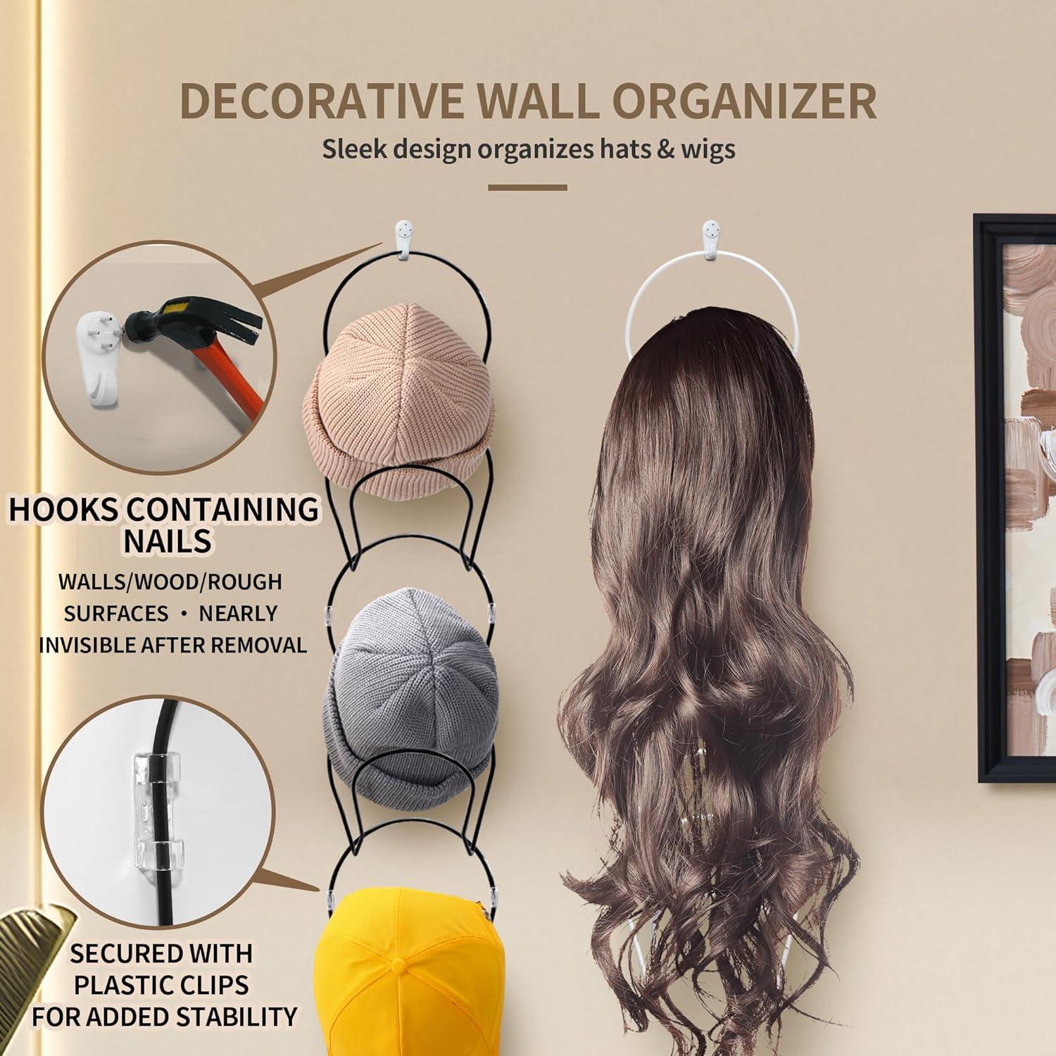 Organizador de Sombreros y Pelucas MASDFEL 10 Anillos Negro