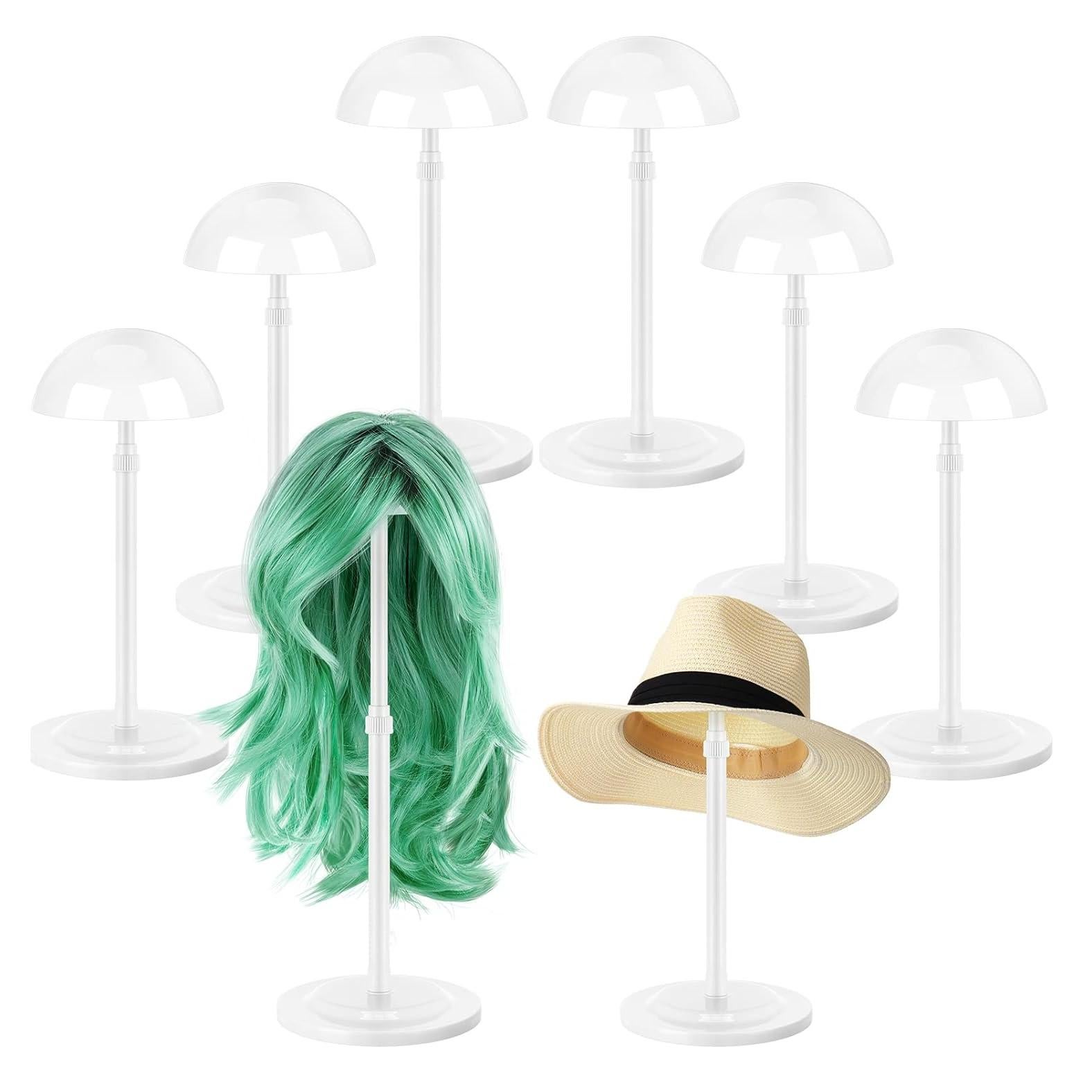 Soporte para Peluca Tatuo 8 Pcs Altura Ajustable Blanco