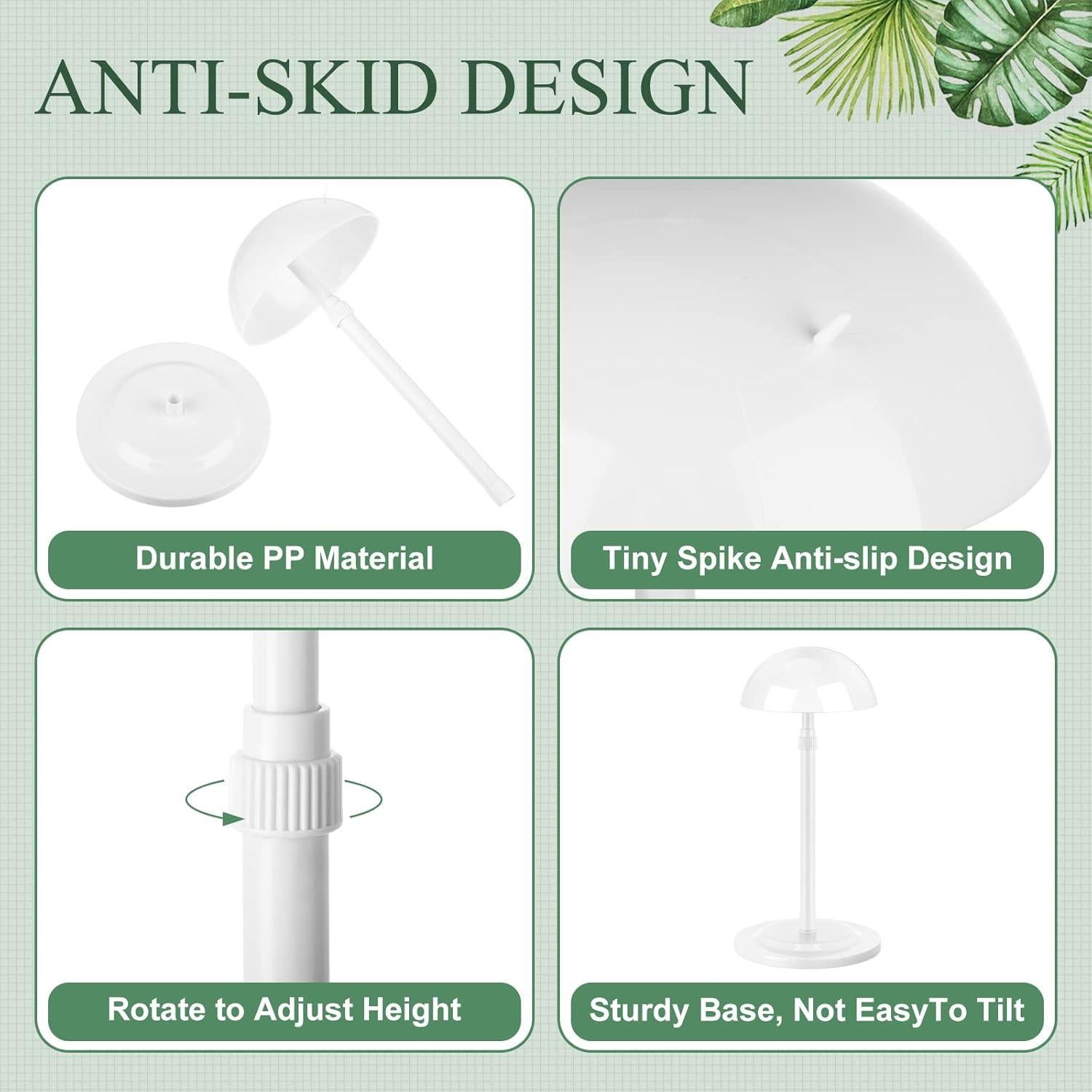 Soporte para Peluca Tatuo 8 Pcs Altura Ajustable Blanco