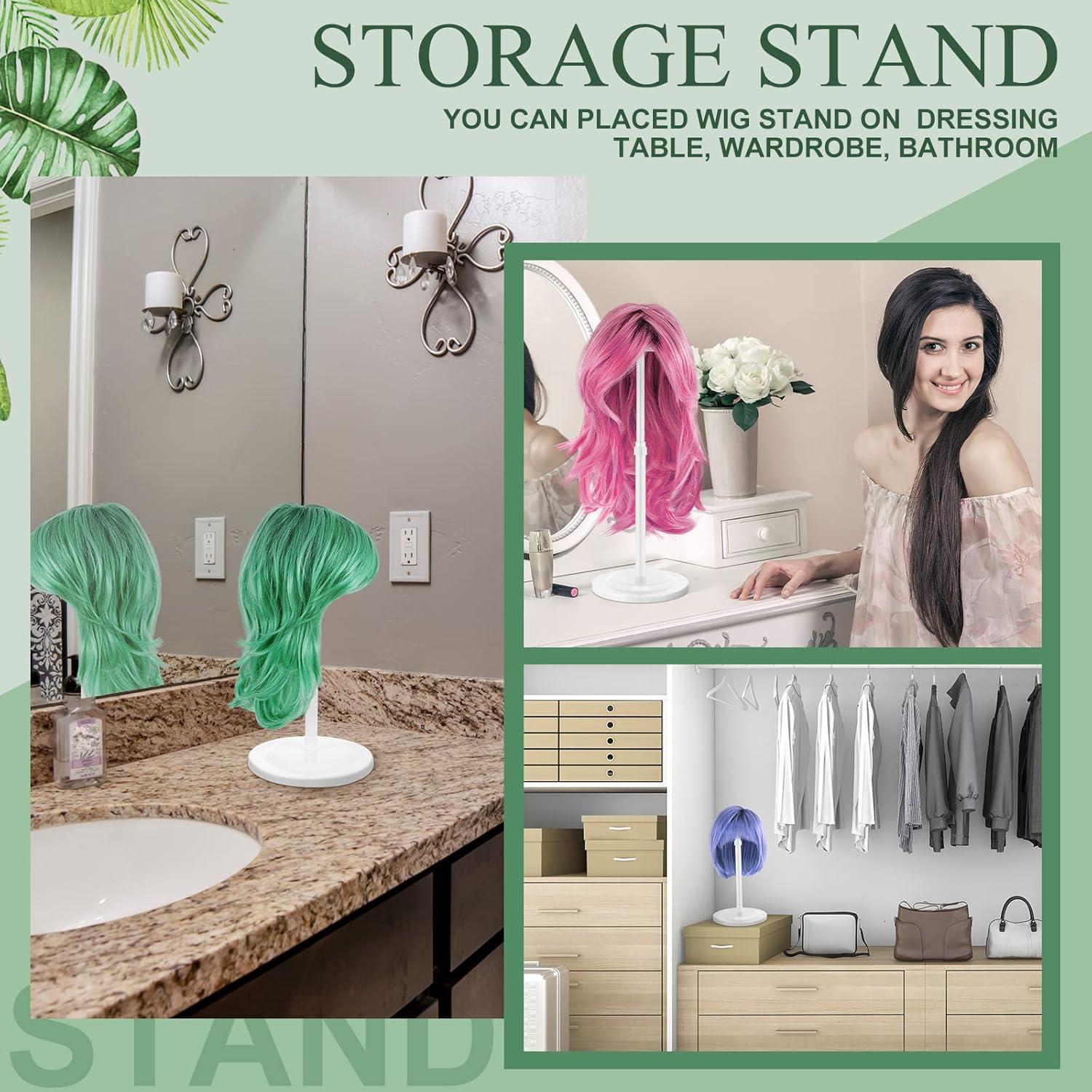 Soporte para Peluca Tatuo 8 Pcs Altura Ajustable Blanco