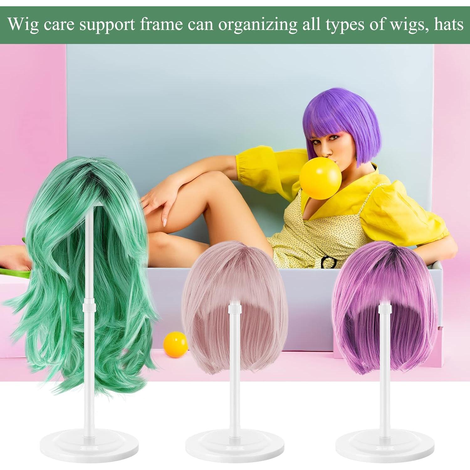 Soporte para Peluca Tatuo 8 Pcs Altura Ajustable Blanco