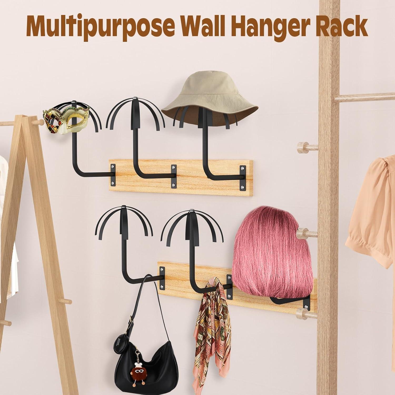 Soporte de Peluca Colgante Yingsi-fty para 6 Pelucas Negro