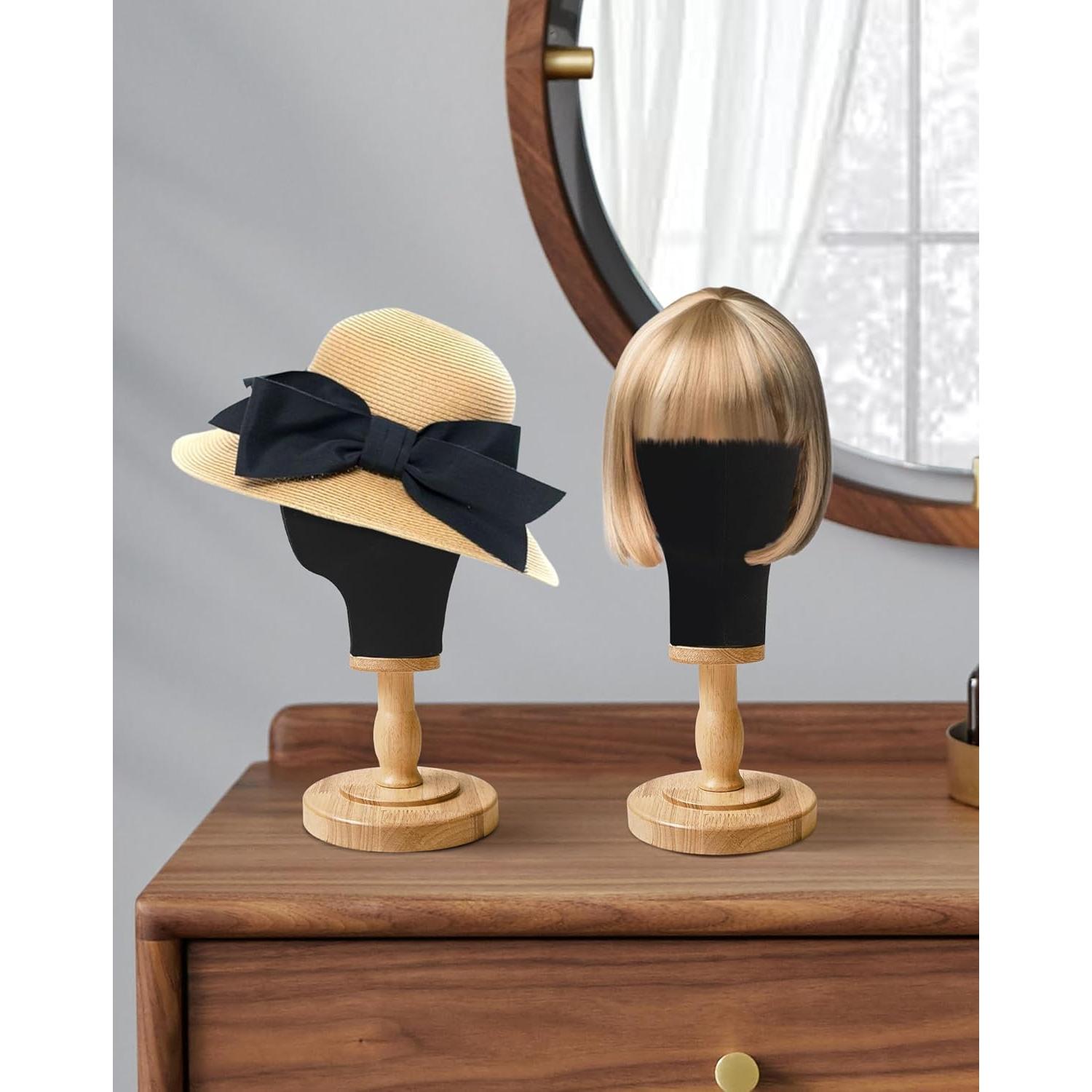 Soporte para Cabeza de Peluca CHADWICK 54 cm Lienzo y Madera