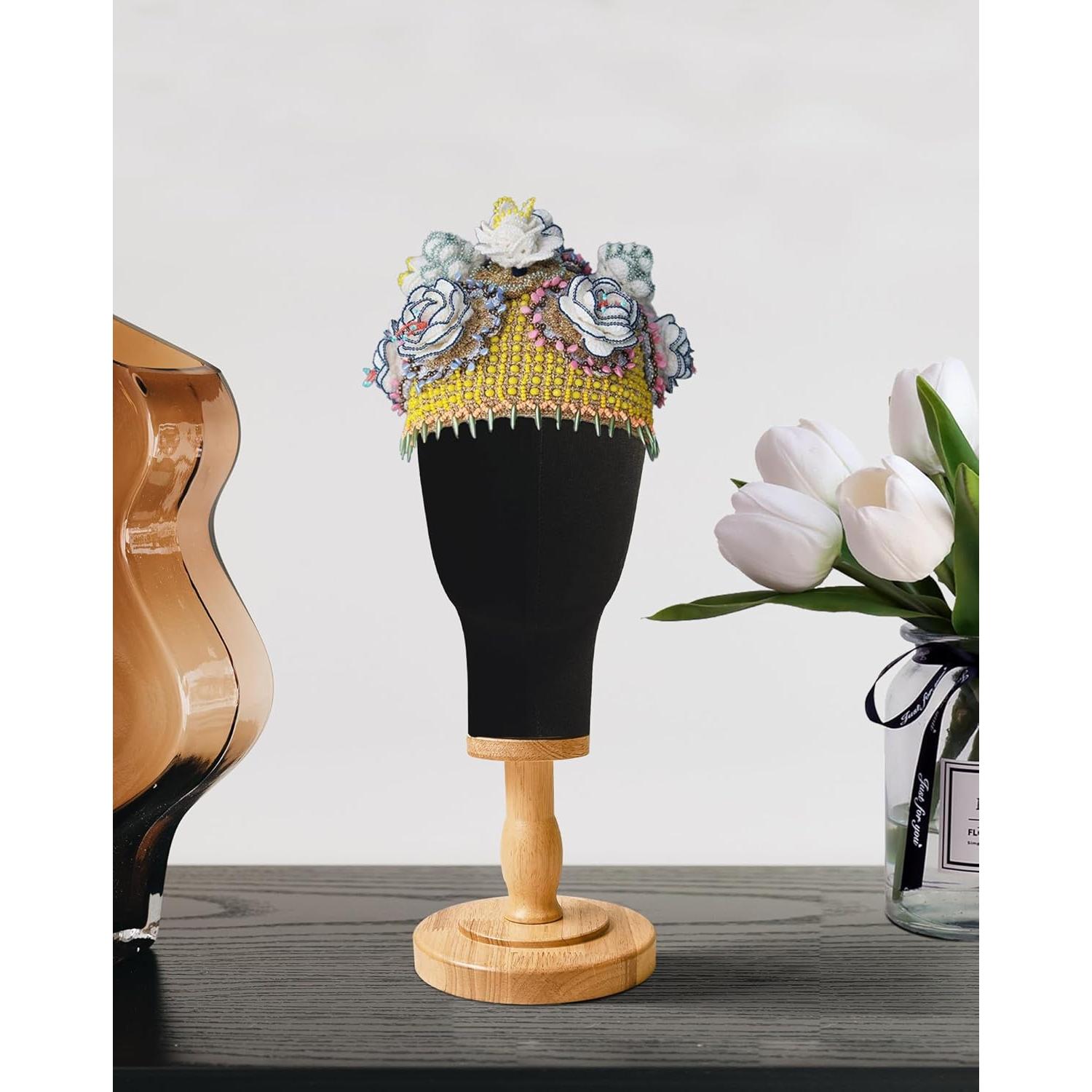 Soporte para Cabeza de Peluca CHADWICK 54 cm Lienzo y Madera