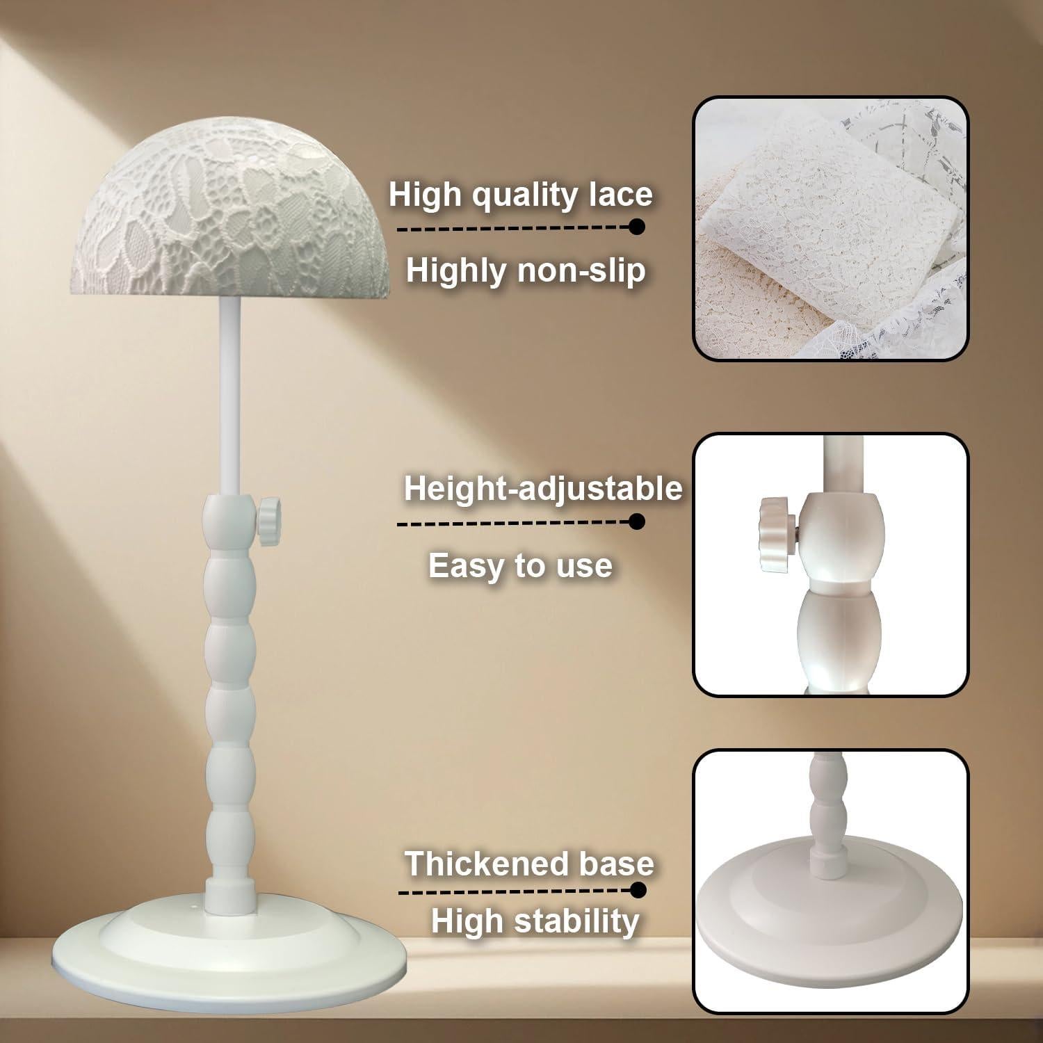 Soporte para Pelucas Ajustable Genérico Blanco 30.5-48.3 cm