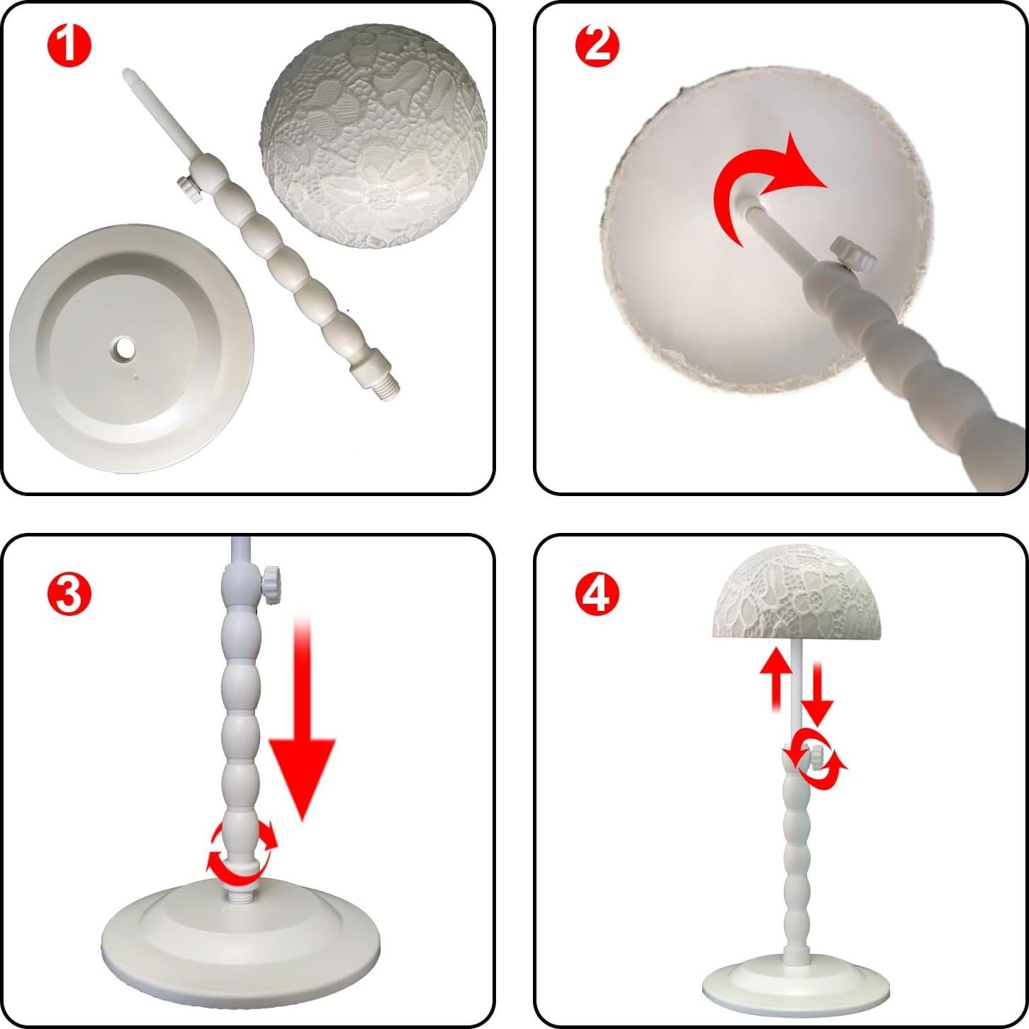 Soporte para Pelucas Ajustable Genérico Blanco 30.5-48.3 cm