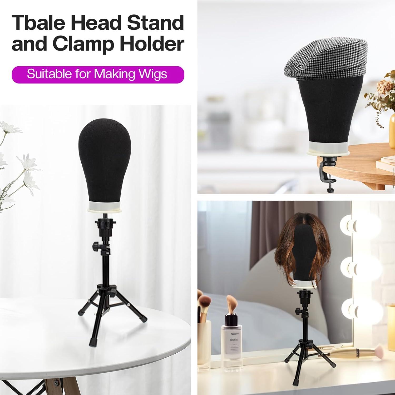 Cabeza de Peluca de Lona Neverland 58 cm con Soporte Tripode