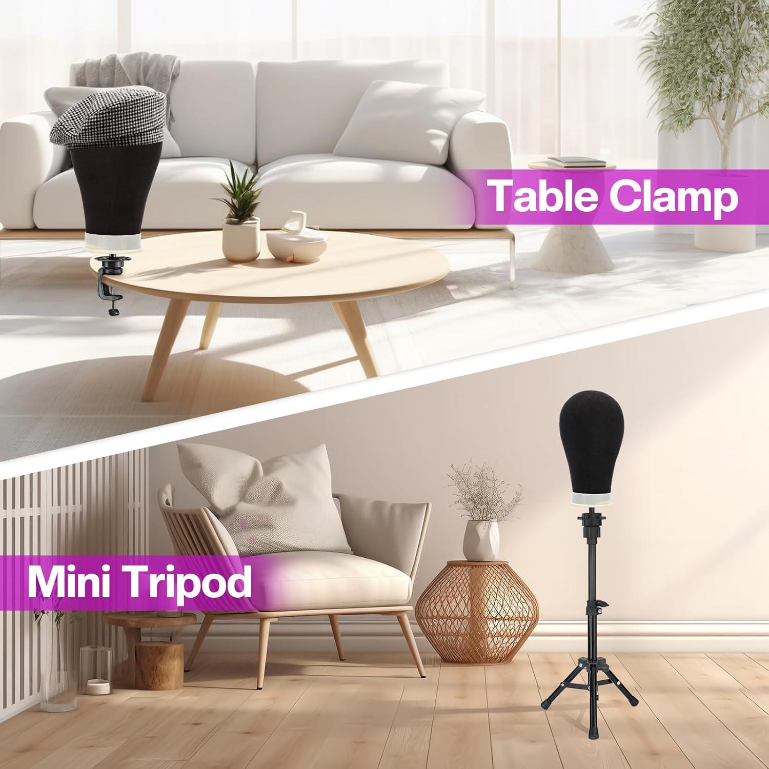 Cabeza de Peluca de Lona Neverland 58 cm con Soporte Tripode