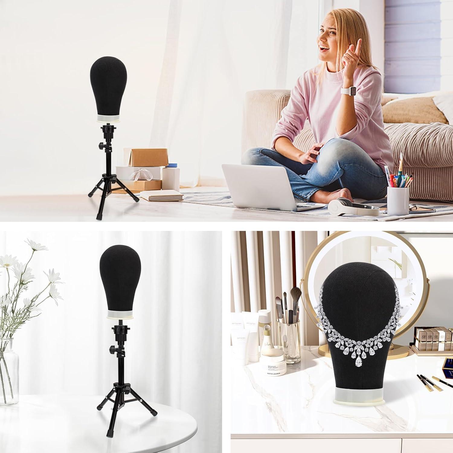 Cabeza de Peluca de Lona Neverland 58 cm con Soporte Tripode