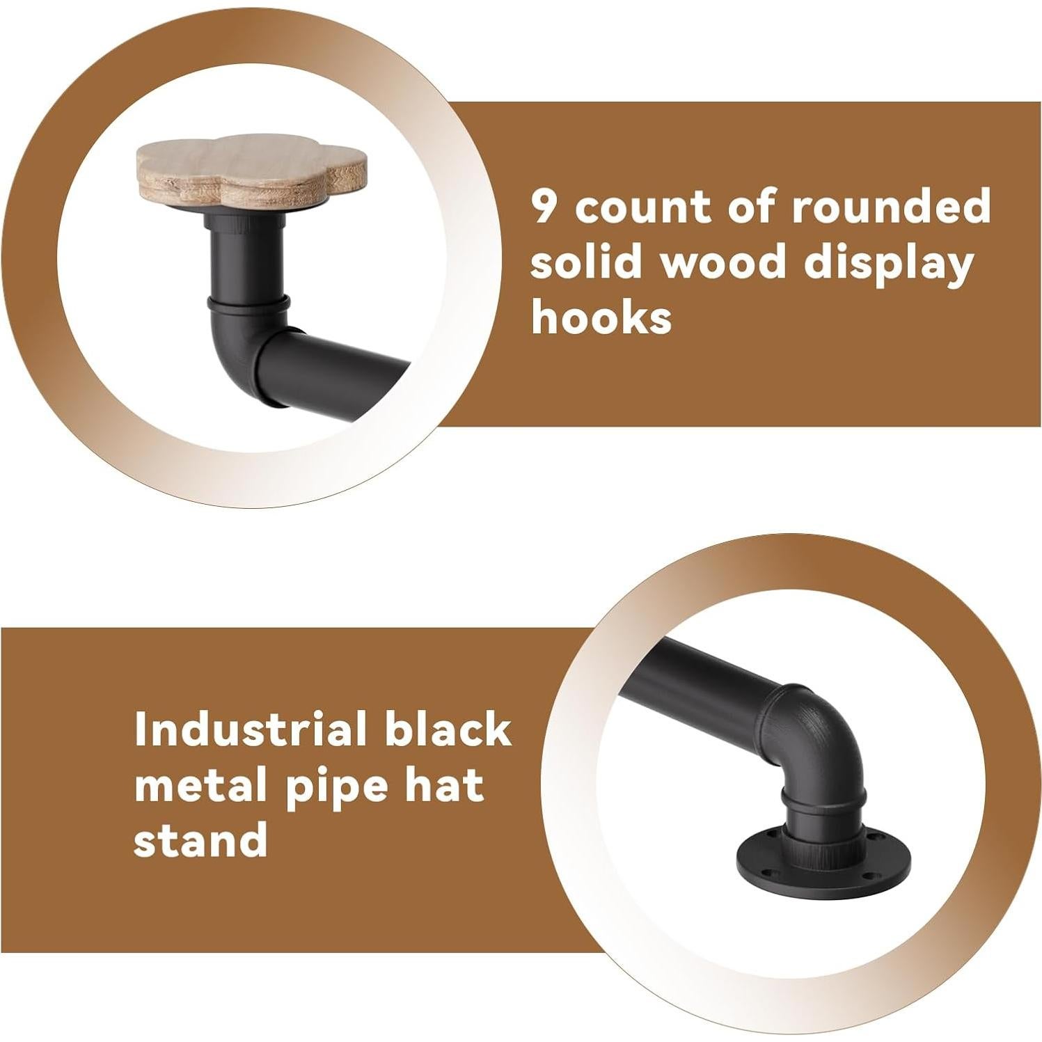 Soporte para Sombreros Industrial Bimiti 4 Niveles Metal y Madera