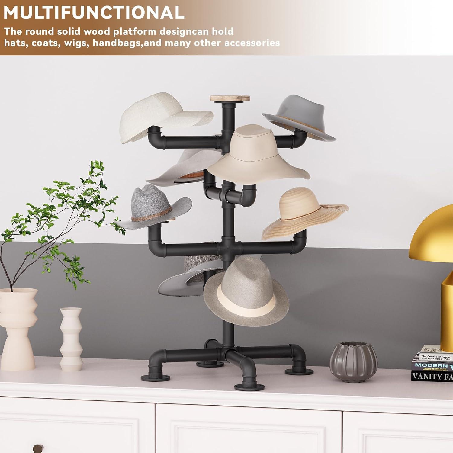 Soporte para Sombreros Industrial Bimiti 4 Niveles Metal y Madera