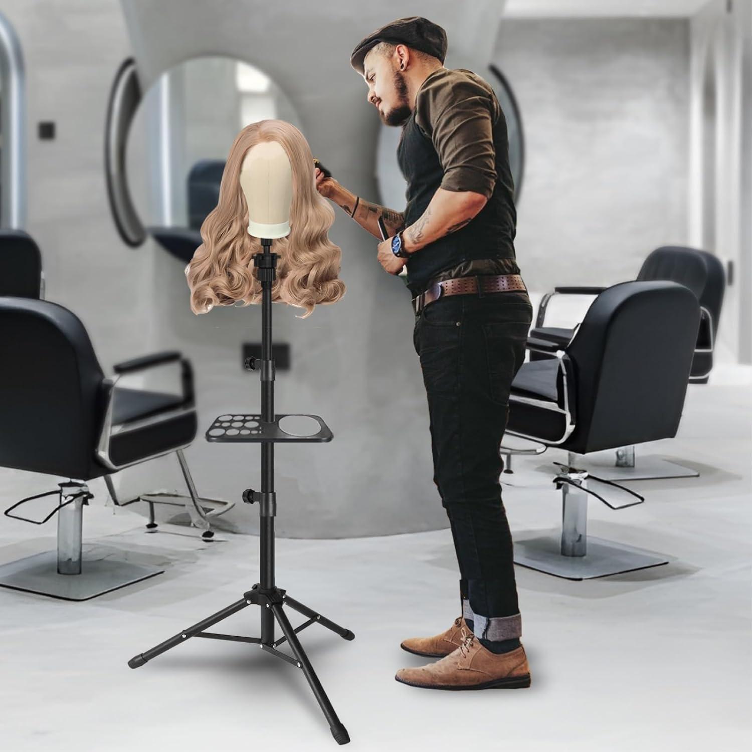 Cabeza de Peluca 55.88 cm Zhiqian Maniquí Lienzo con Agujero