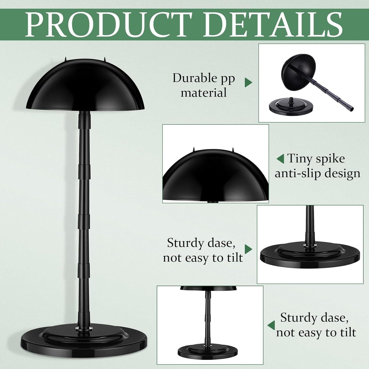 Soporte de Peluca Ajustable Shimeyao 8 Pcs Negro 11.5-36.4 cm