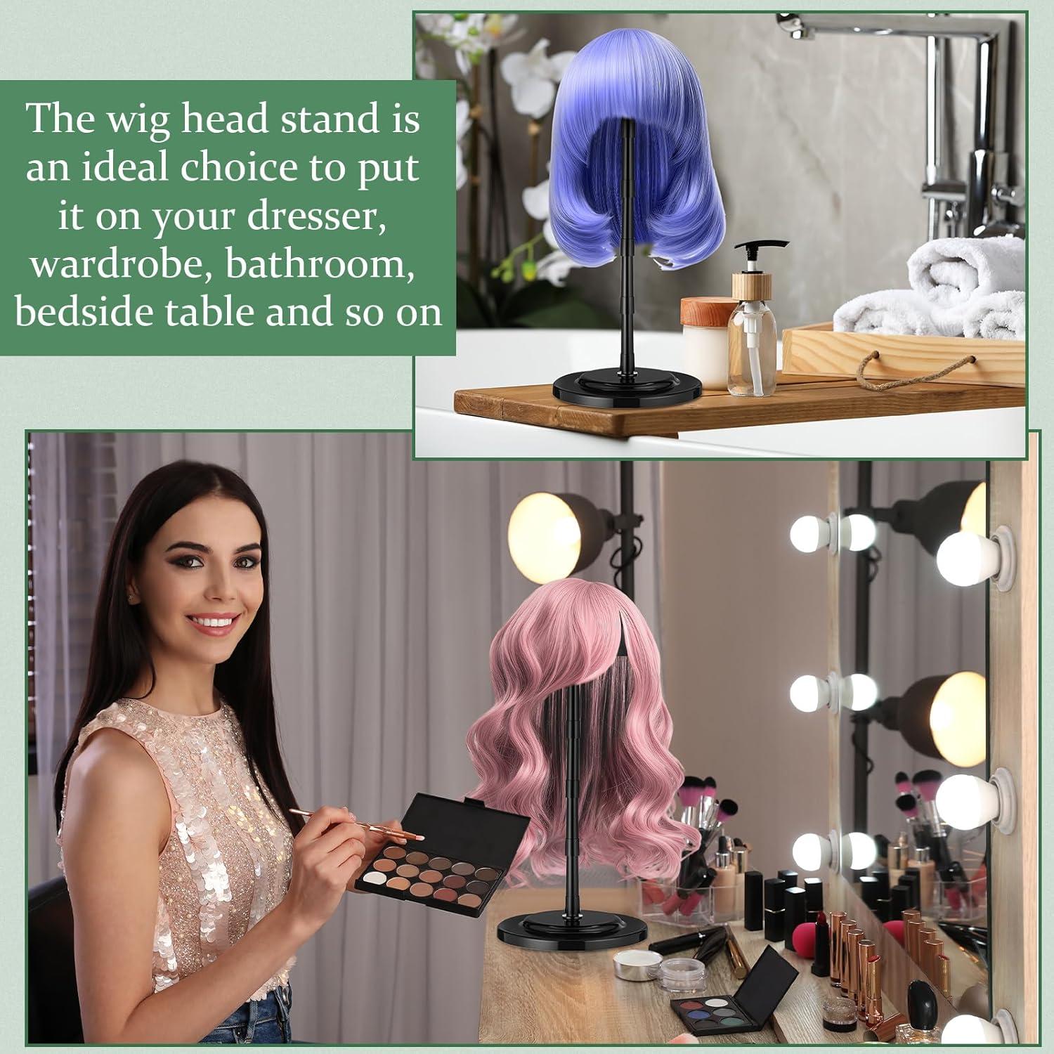 Soporte de Peluca Ajustable Shimeyao 8 Pcs Negro 11.5-36.4 cm