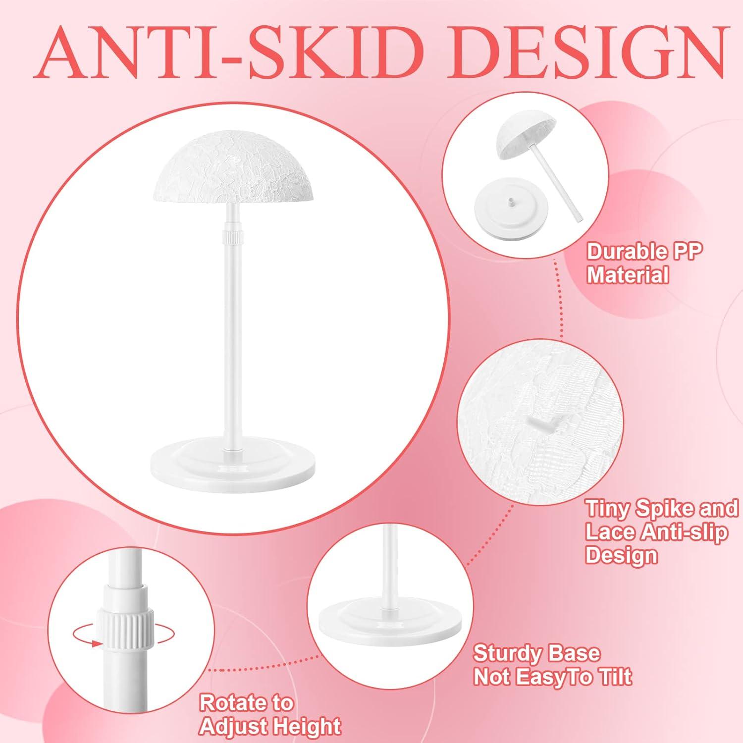 Soporte de Peluca Ajustable Tatuo 6 Pcs Antideslizante 25-45 cm