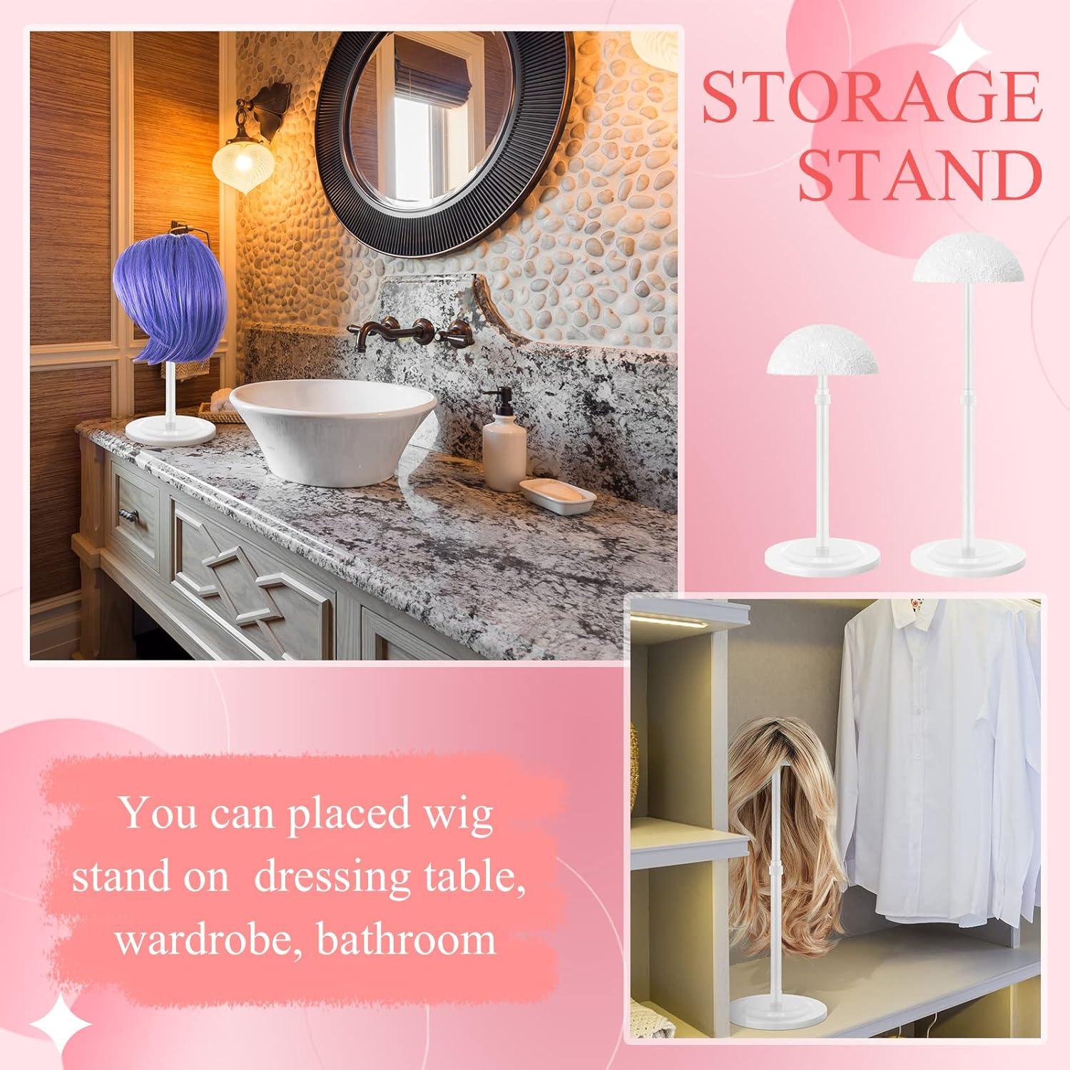 Soporte de Peluca Ajustable Tatuo 6 Pcs Antideslizante 25-45 cm