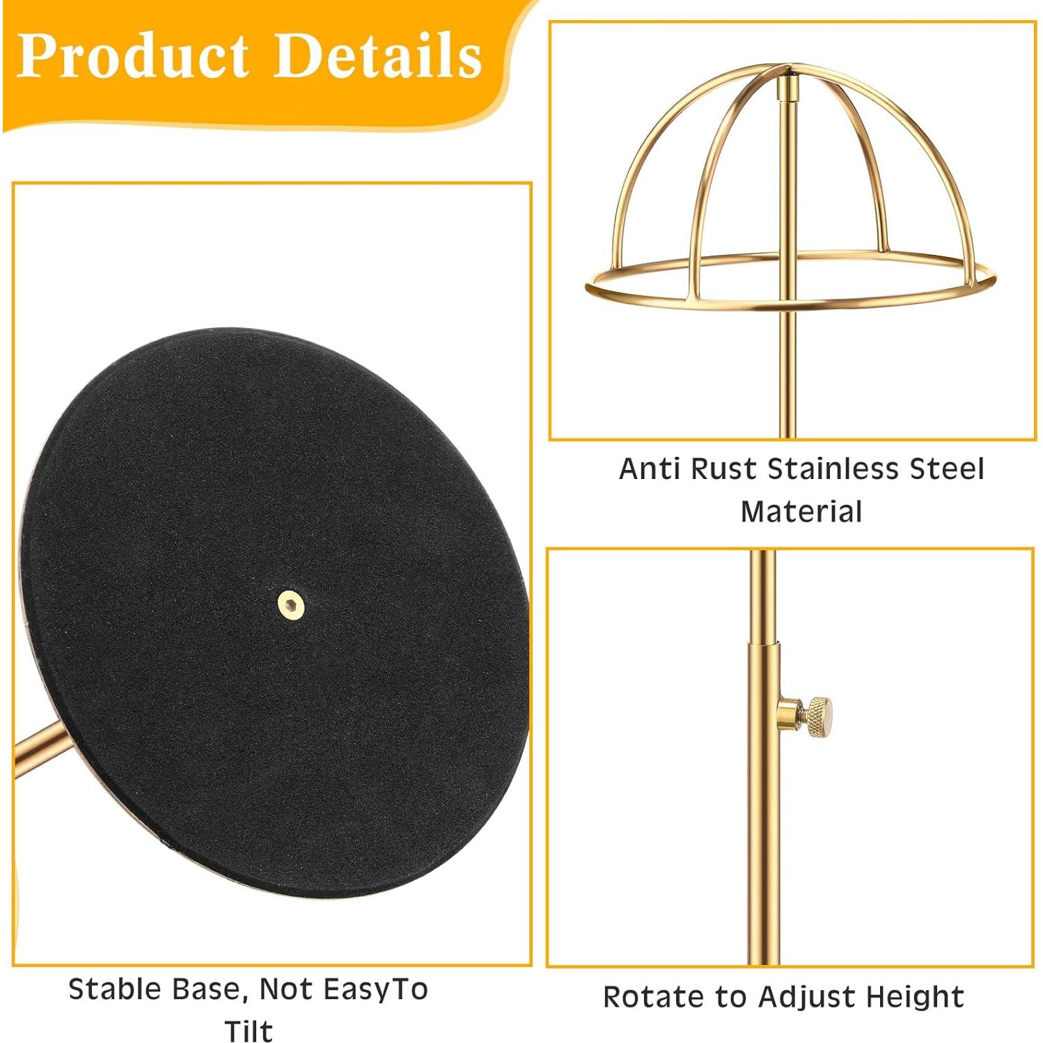 Soportes de Exhibición para Sombreros Sintuff - 4 Pcs Ajustables 38-58 cm