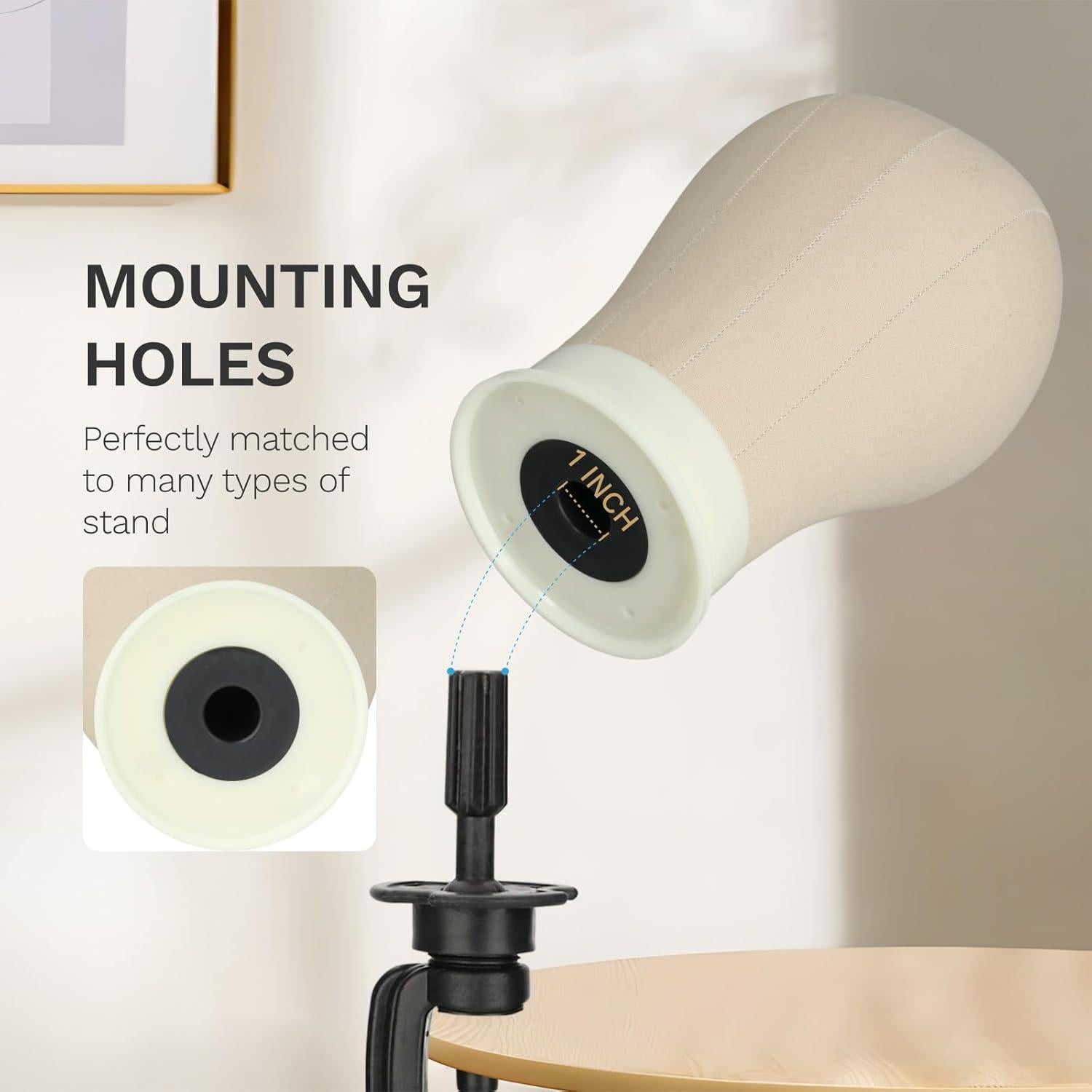 Cabeza de Maniquí para Pelucas AliLeader 24" Lienzo Duradera