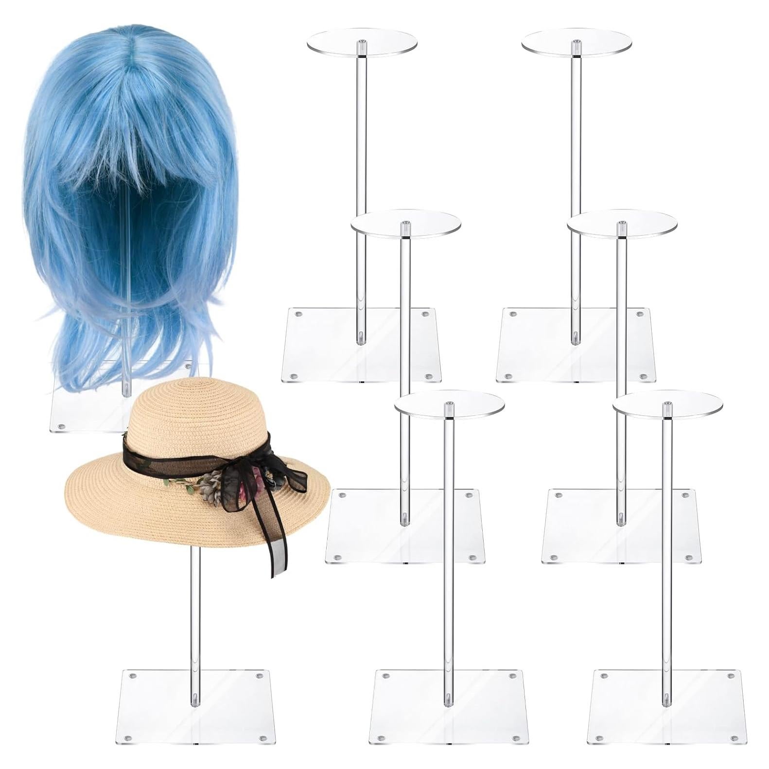 Soporte de Sombrero Acrílico Leinuosen 30.48 cm 8 Pcs Antideslizante