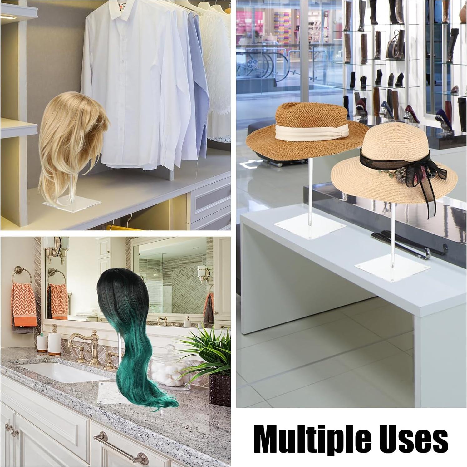 Soporte de Sombrero Acrílico Leinuosen 30.48 cm 8 Pcs Antideslizante