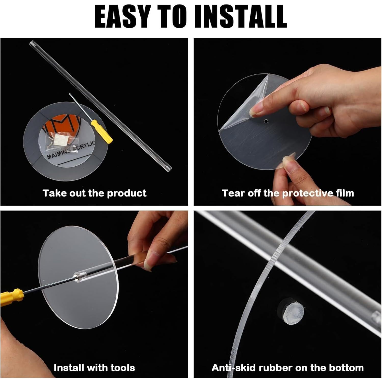 Soporte de Sombrero Acrílico Leinuosen 30.48 cm 8 Pcs Antideslizante