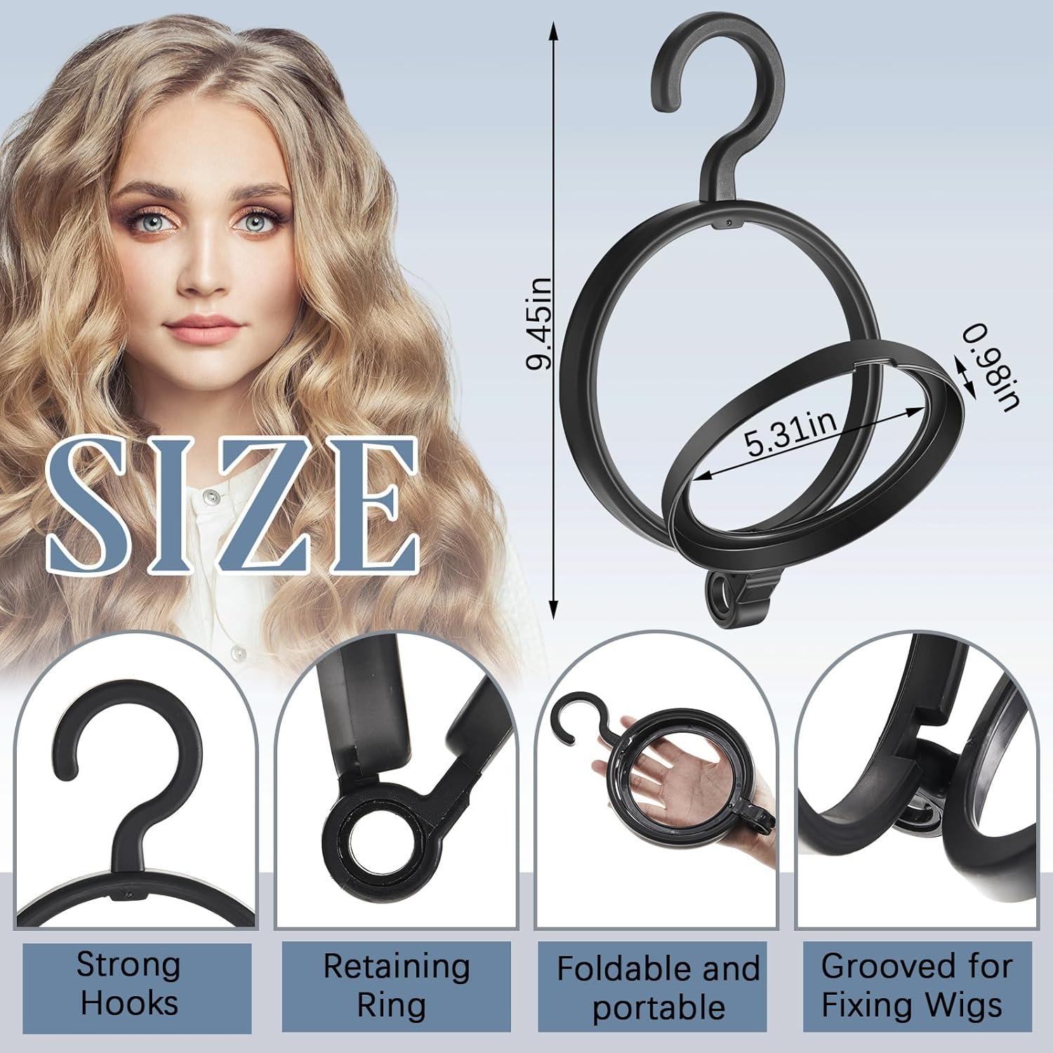 Soporte de Peluca Plegable Menkxi - 10 Pcs Negro 24x13.5 cm