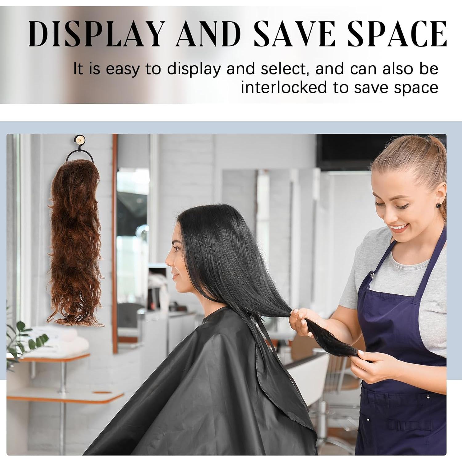 Soporte de Peluca Plegable Menkxi - 10 Pcs Negro 24x13.5 cm