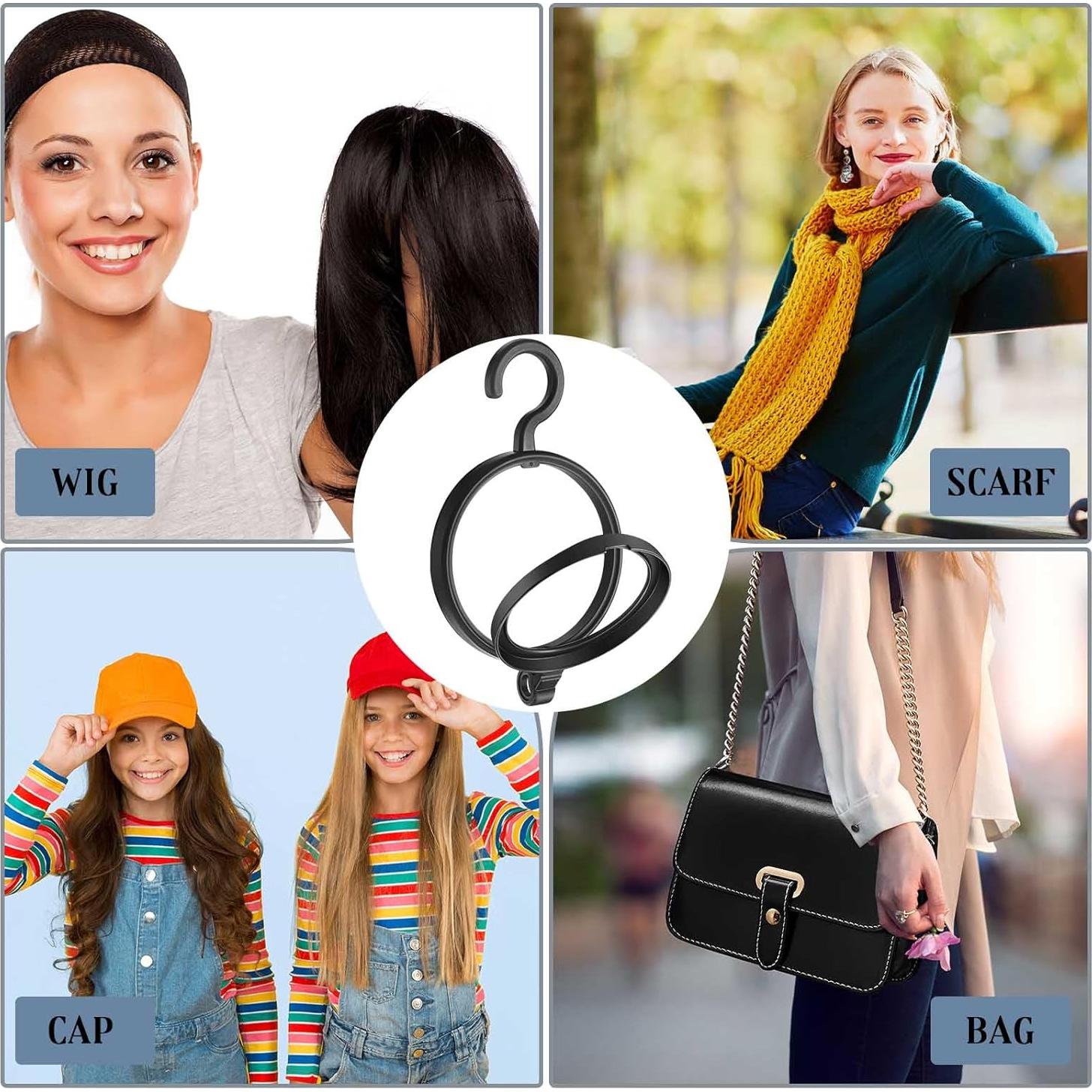 Soporte de Peluca Plegable Menkxi - 10 Pcs Negro 24x13.5 cm