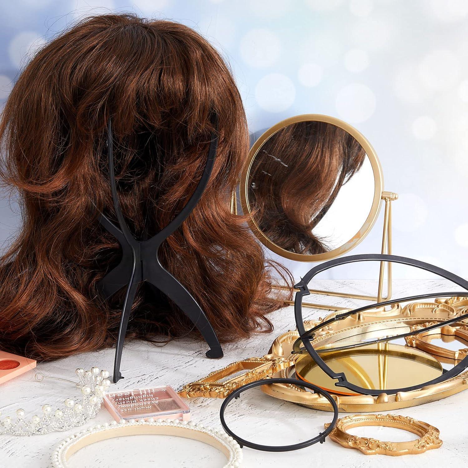 Soportes de Peluca Plegables Juexica 20 Pcs 35 cm Negro