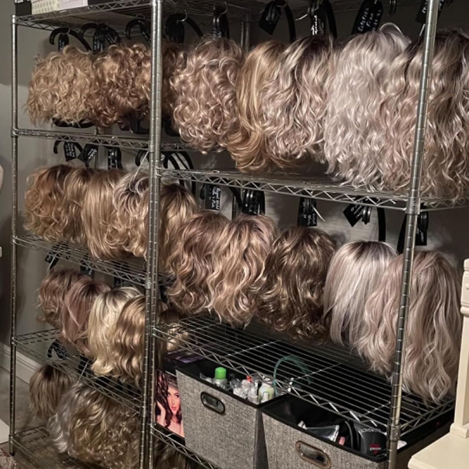 Paquete de 8 Perchas para Pelucas ZEONHAK Colapsables Negro