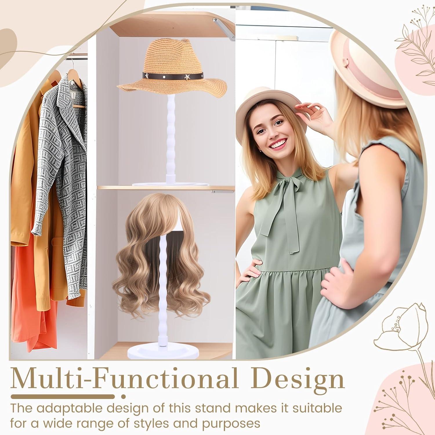 Soporte para Peluca Geelin 4 Pcs Blanco 35 cm Antideslizante