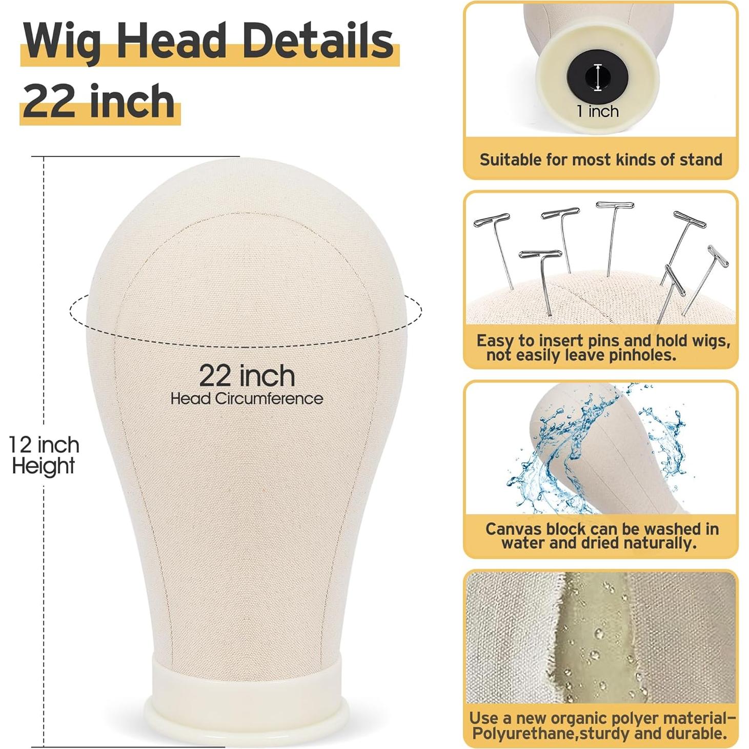 Soporte de Maniquí para Pelucas Klvied Oro Rosa con Cabeza 55.88 cm