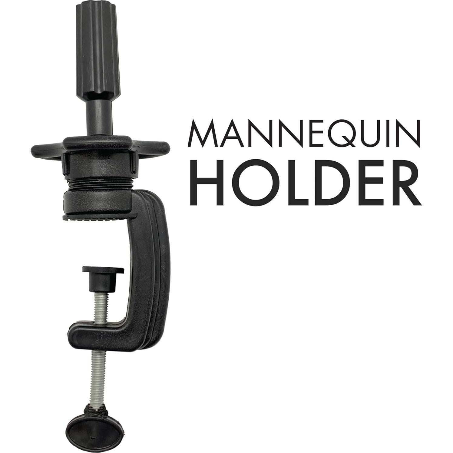 Soporte de Cabeza de Maniquí DONNA con Abrazadera Negro