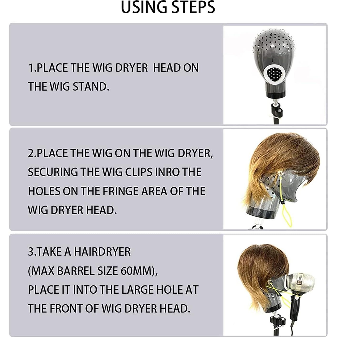 Soporte para Peluca Maxsirui - Secador Rápido y Seguro