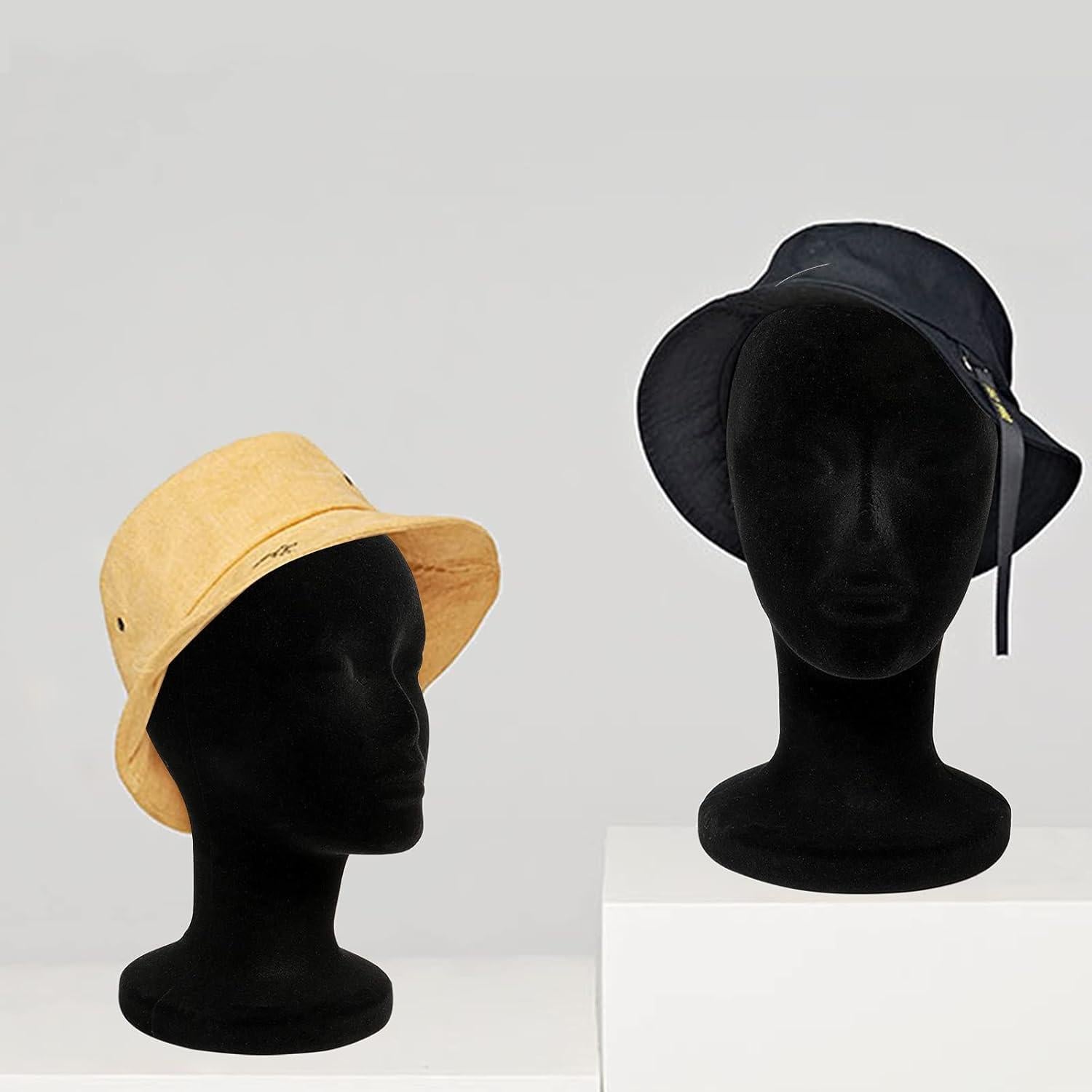 Cabeza de Maniquí de Espuma Negra 30.4 cm 2 Piezas Foraineam