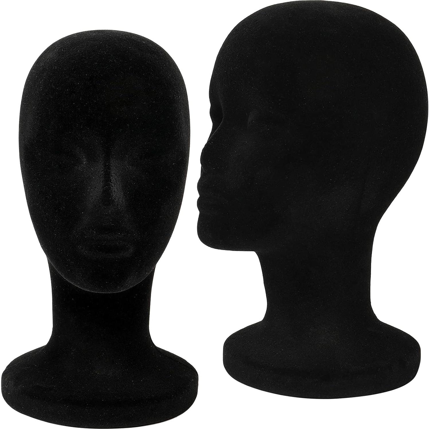 Cabeza de Maniquí de Espuma Negra 30.4 cm 2 Piezas Foraineam