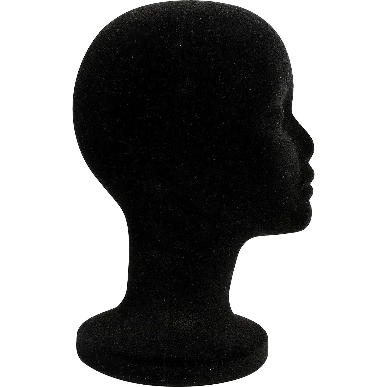 Cabeza de Maniquí de Espuma Negra 30.4 cm 2 Piezas Foraineam