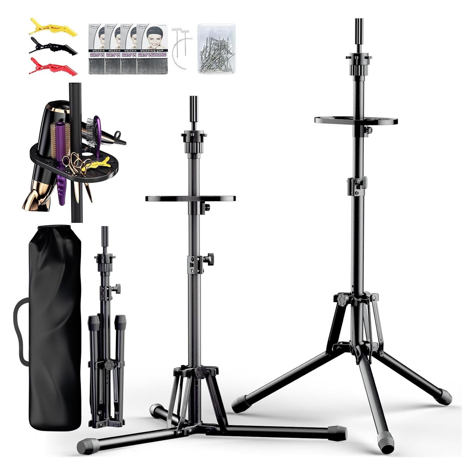 Soporte de Peluca Trípode GSOW Ajustable 79-145 cm con Bandeja