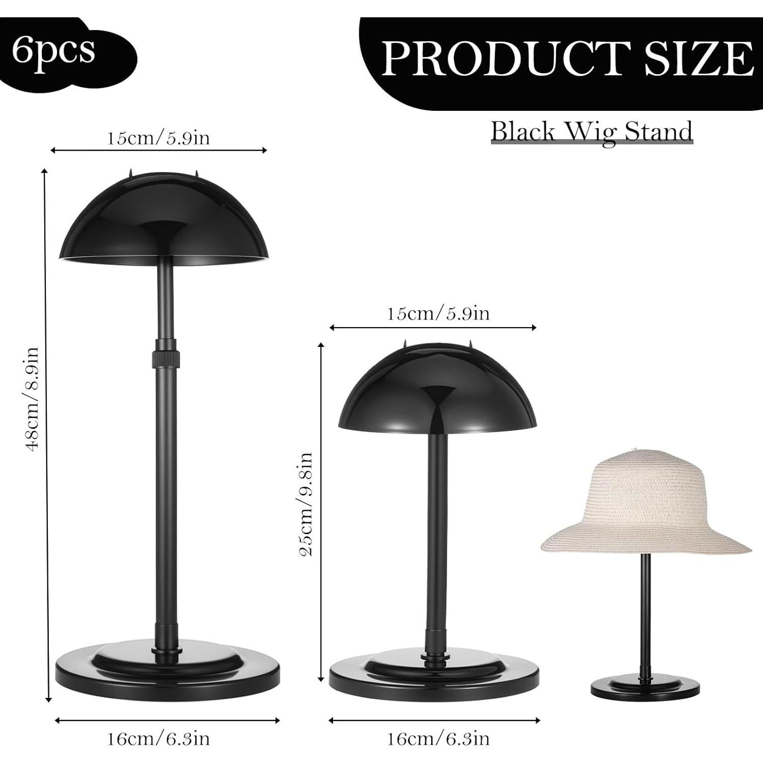 Soporte para Pelucas MAQUITA 6 Piezas Altura Ajustable 24.9-48 cm